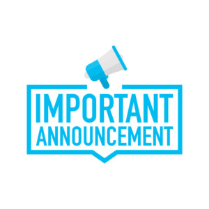 Hand holding megaphone – Important Announcement. Vector illustration.